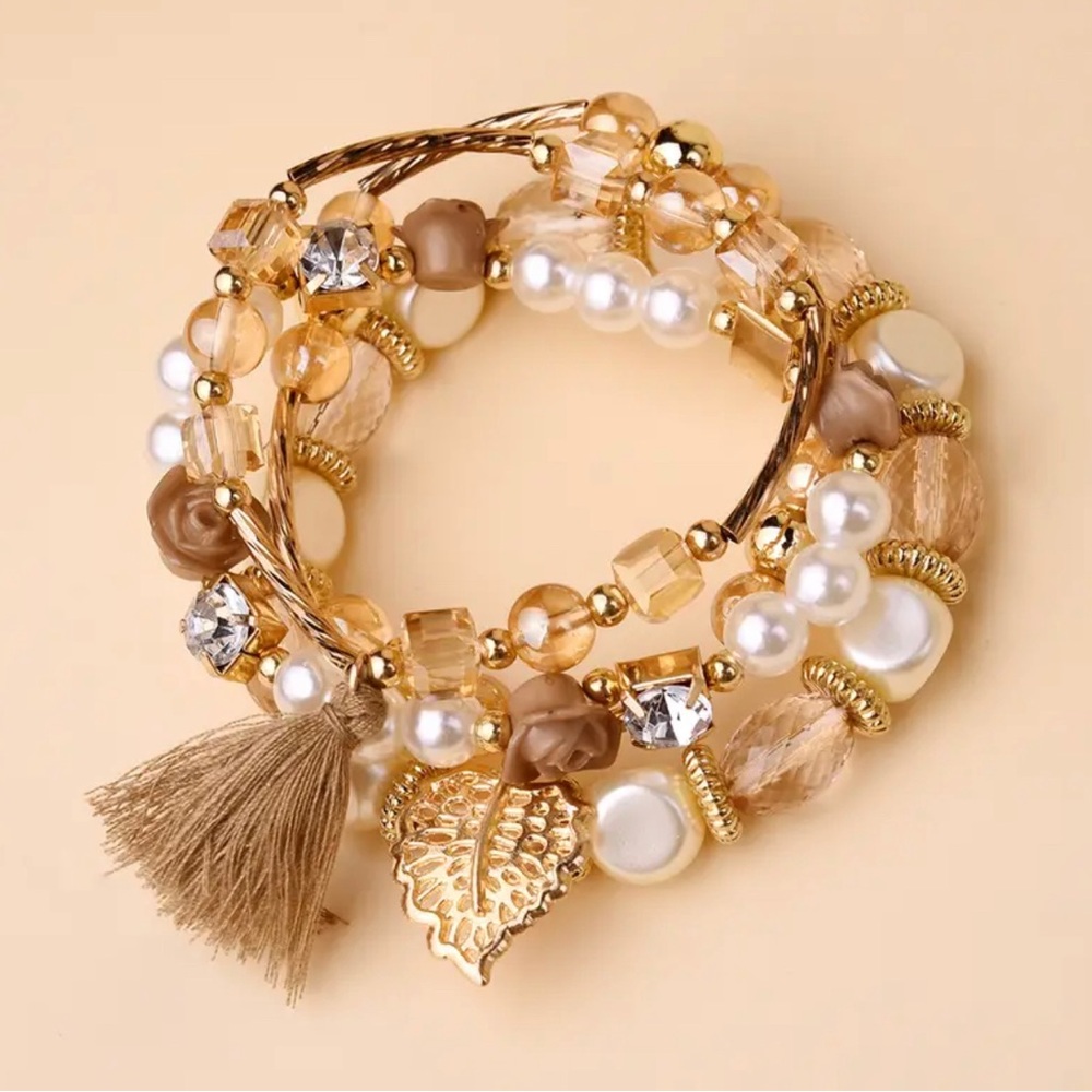 Trending summer Boho style‎ multi bracelet set cottagecore whimsical